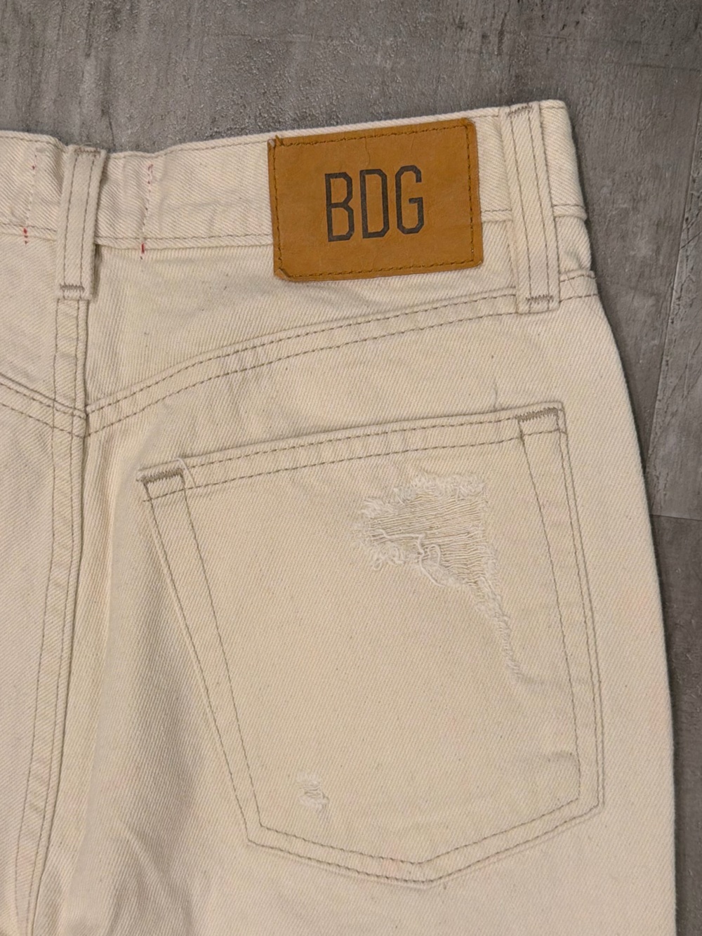BDG Women’s Cream Straight Baggy Jean